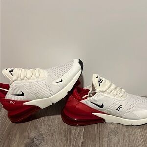 White and Red Nike Air Max 270 Sneakers